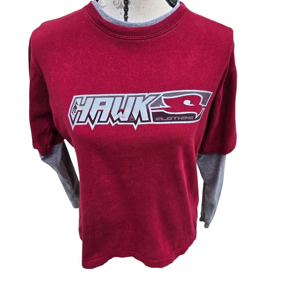 Y2k Skater Tony Hawk Long Sleeve Shirt Red Size Womens XS